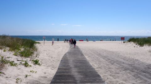 Strand in Hel, Bernstein suche am Strand